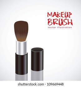 Illustration of makeup brush, isolated on white background, vector illustration