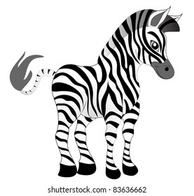 illustration making look younger nice zebra on white background