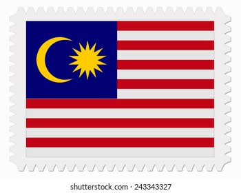 illustration Malasya flag stamp