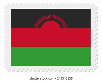 illustration Malawi flag stamp