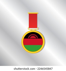 Ilustración de la plantilla de bandera de Malawi
