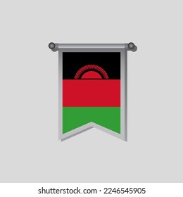 Ilustración de la plantilla de bandera de Malawi
