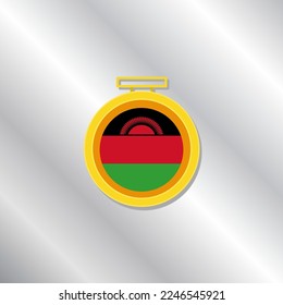 Ilustración de la plantilla de bandera de Malawi