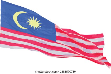 Illustration of Malaysia Flag over white