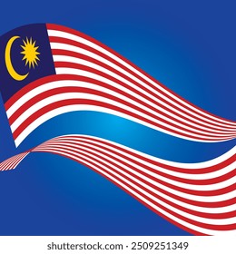 Ilustración de la bandera de Malasia - Patrón de ondear