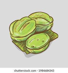 Illustration of Malaysia Food snacks. It is called Kuih. Tradition food of Malaysia