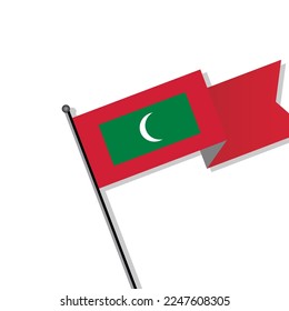Illustration of Maldives flag Template