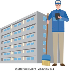 Illustration of a male apartment manager