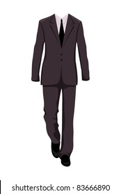 Illustration male business suit, design elements - vector