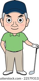 Illustration of a male businessman in golf wear