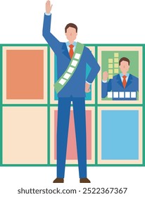 Ilustração de um candidato masculino para as eleições