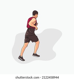 illustration of male character running