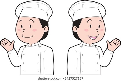 Illustration of a male Chinese chef