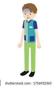 Illustration Of A Male Clerk At Convenience Store (look Pale)