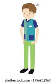 Illustration Of A Male Clerk At Convenience Store (angry)