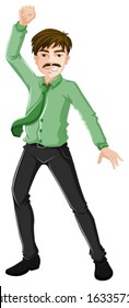 Illustration of a male dancer on a white background
