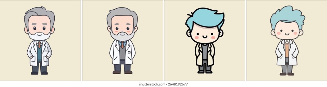 Illustration of male doctor cartoon character | Mascot collection.