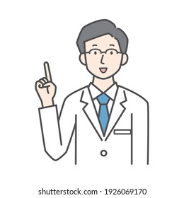 Illustration Of A Male Doctor Explaining.