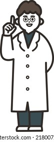 Illustration of a male doctor giving advice
