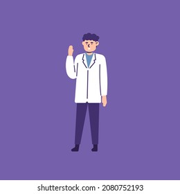 illustration of a male doctor. nurse or medical officer. job or profession. flat cartoon style. vector design