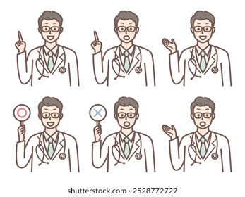 illustration of male doctor wearing tie