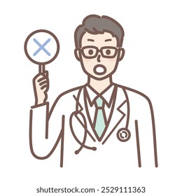 illustration of male doctor wearing tie