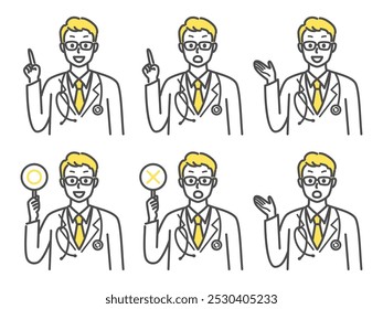 illustration of male doctor wearing tie