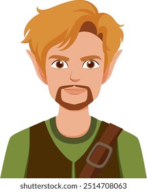 Illustration of a male elf with blonde hair