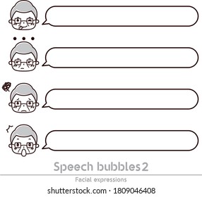 Illustration of male expression and speech bubbles 2