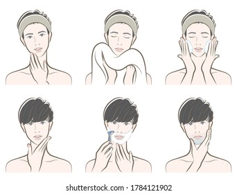 Illustration of a male facial expression