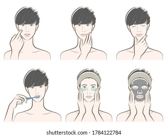 Illustration of a male facial expression