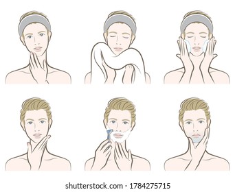Illustration of a male facial expression