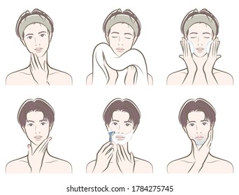 Illustration of a male facial expression
