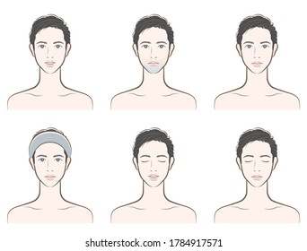 Illustration of a male facial expression