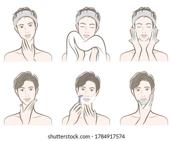 Illustration of a male facial expression