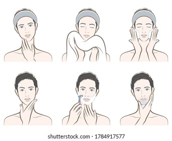 Illustration of a male facial expression