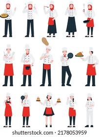 Illustration Male Female Chef Characters Various Stock Vector (Royalty ...