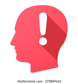 Illustration of a male head icon with an admiration sign
