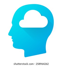 Illustration of a male head icon with a cloud