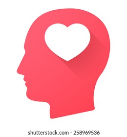 Illustration of a male head icon with a heart