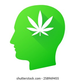 Illustration Male Head Icon Marijuana Leaf Stock Vector (Royalty Free ...