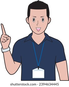 Ilustración de un instructor masculino explicando