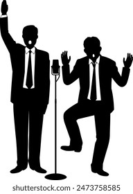 Illustration of a male manzai duo