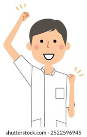 Illustration of a male nurse striking a fighting pose.