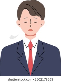 Illustration of a male office worker sighing