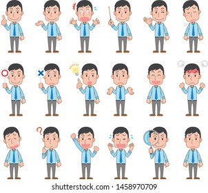 Illustration of a male office worker wearing a shirt and tie