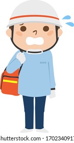 Illustration of a male paramedic in a hurry.