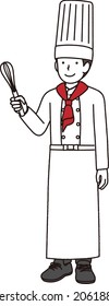 Illustration of a male pastry chef