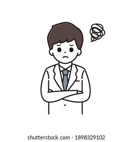 Illustration of a male pharmacist doctor with his arms folded
