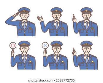 ilustração de policial masculino